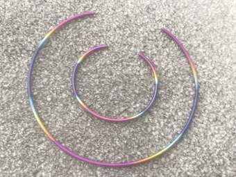 Titanium rainbow necklace and bangle