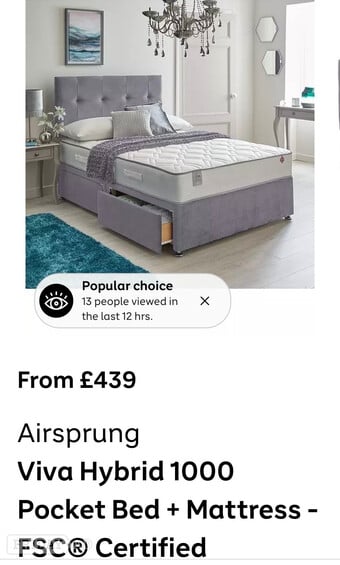 Small double divan 