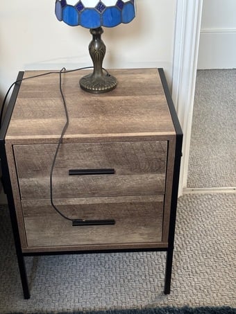 Pair of Dark Beige-Brown Bedside Night Tables (Perfect Condition)