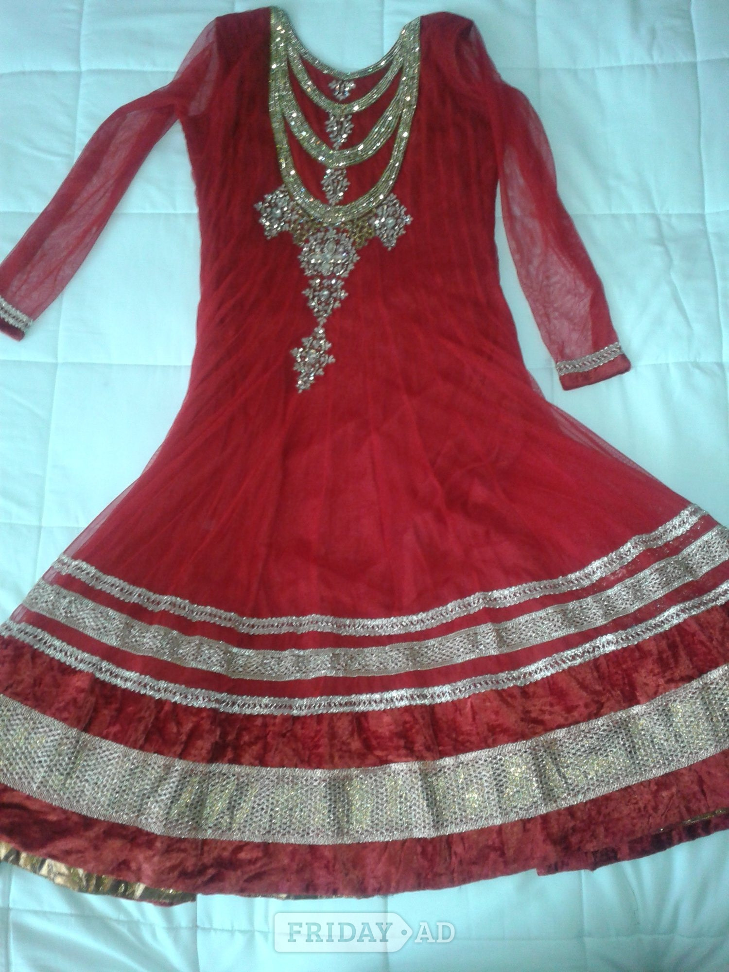 Regal Red & Gold Wedding Masterpiece – Size Medium inc. FREE VEIL in Peterborough