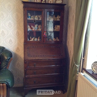 Antique  bureau with  glass display
