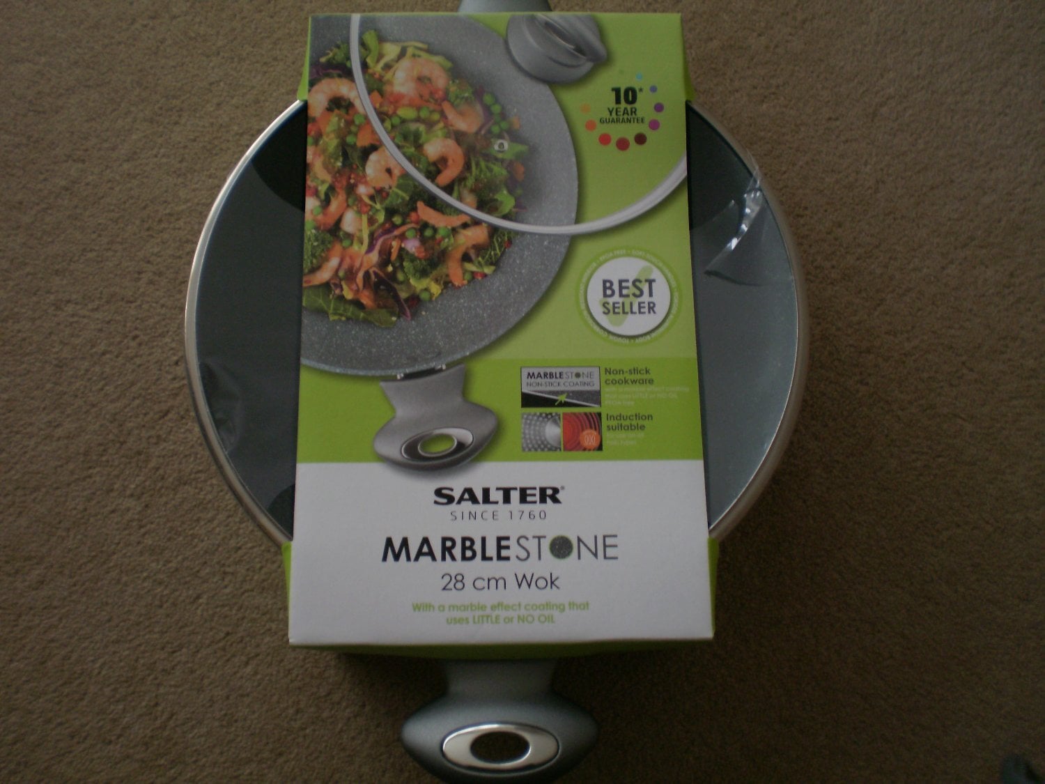 Salter Marblestone 28cm WOK with Lid