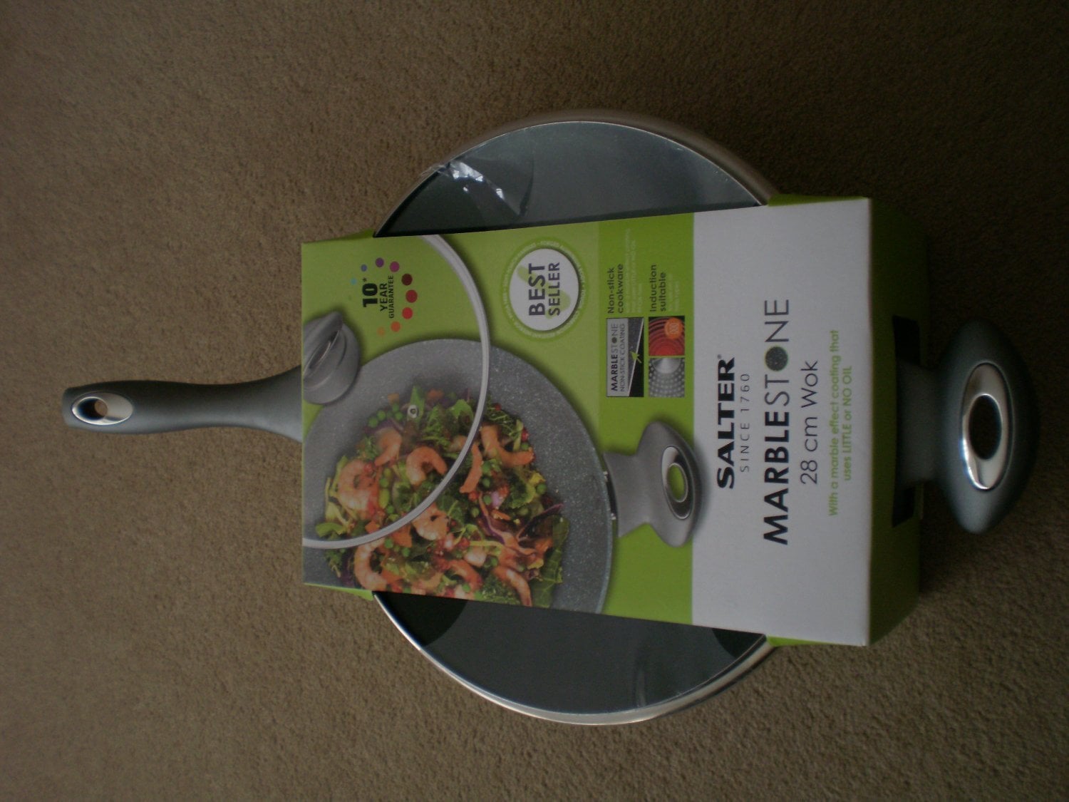 Worthing Salter Marblestone 28cm WOK with Lid