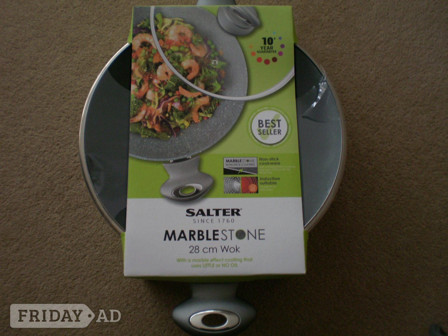 Salter Marblestone 28cm WOK with Lid