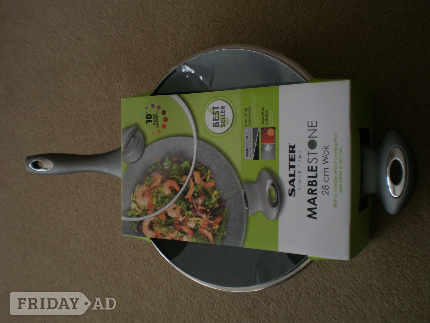 Worthing Salter Marblestone 28cm WOK with Lid