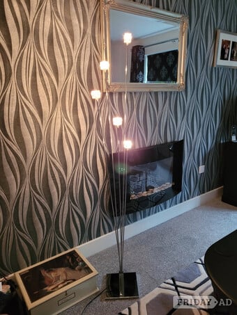 FLOOR UPLIGHTER (CUBE/CHROME) WITH DIMMER FUNCTION