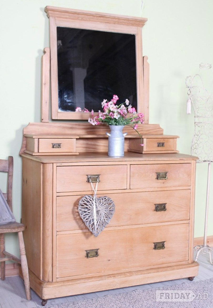 Delivery Options - Unique Antique Pine Dressing Table & Mirror in Hailsham