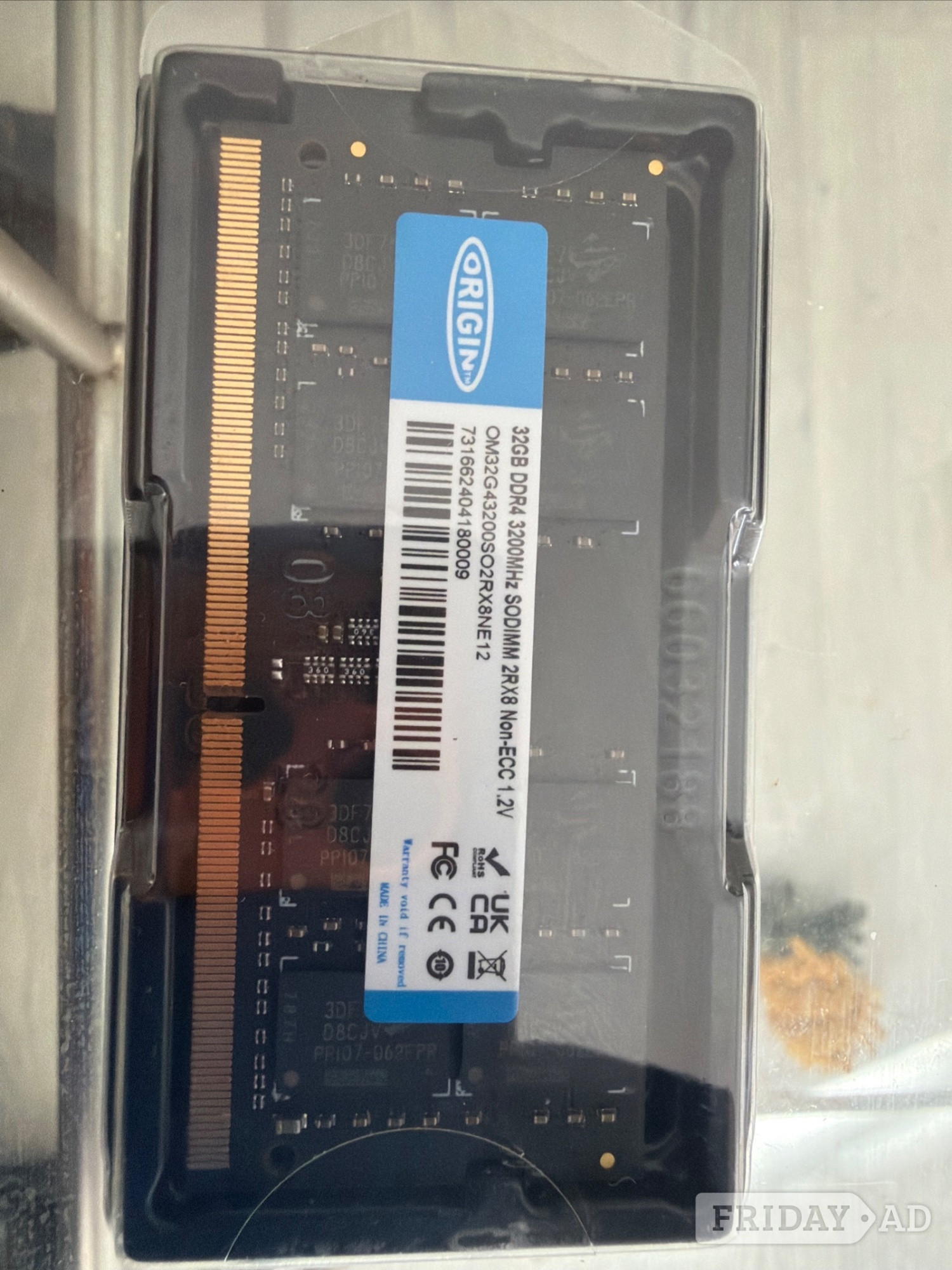 Origin Storage 32GB DDR4 SODIMM Laptop RAM 3200MHz in Luton