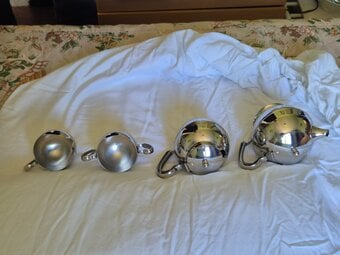 Special polish stainless steel tea set