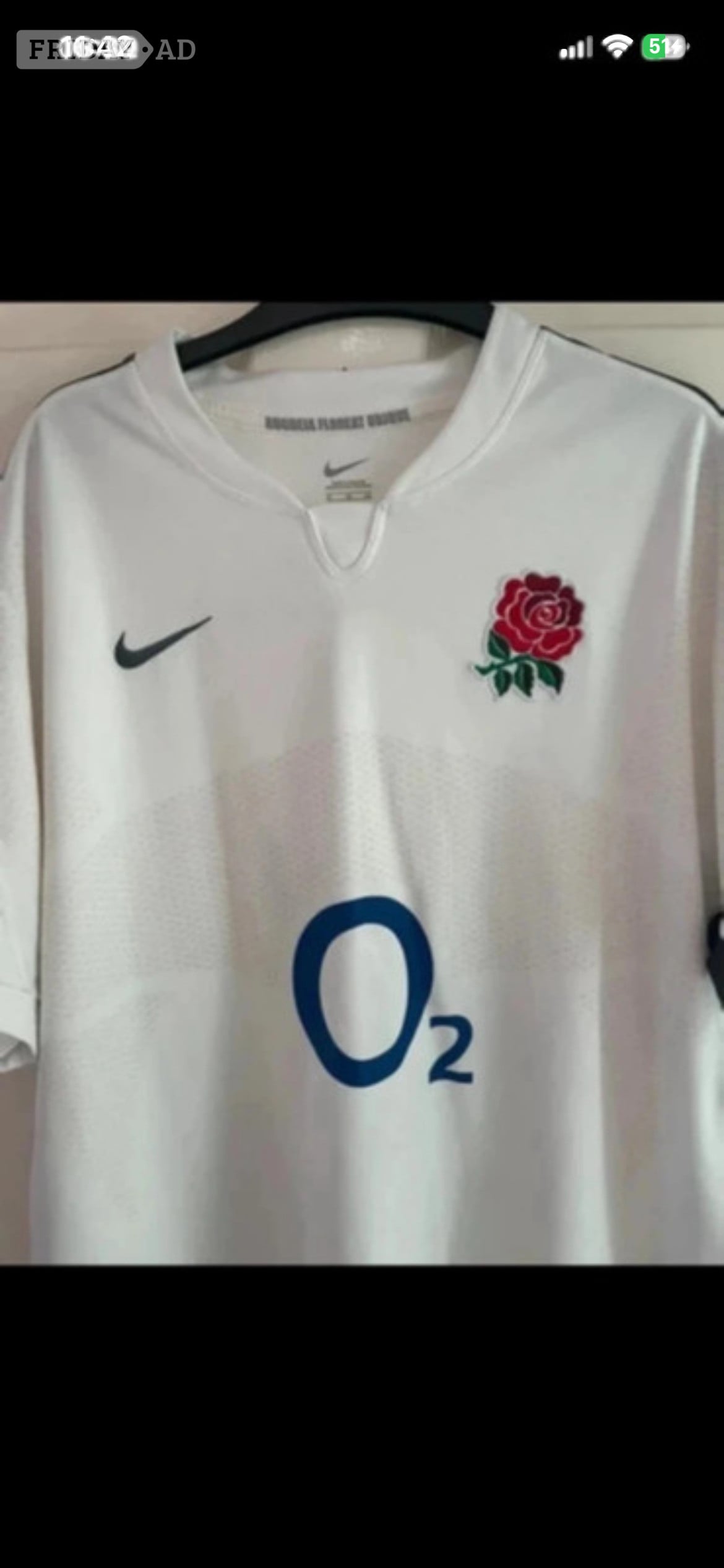 Nike England Rugby 2011 jersey in white home Shirt in men's XL
