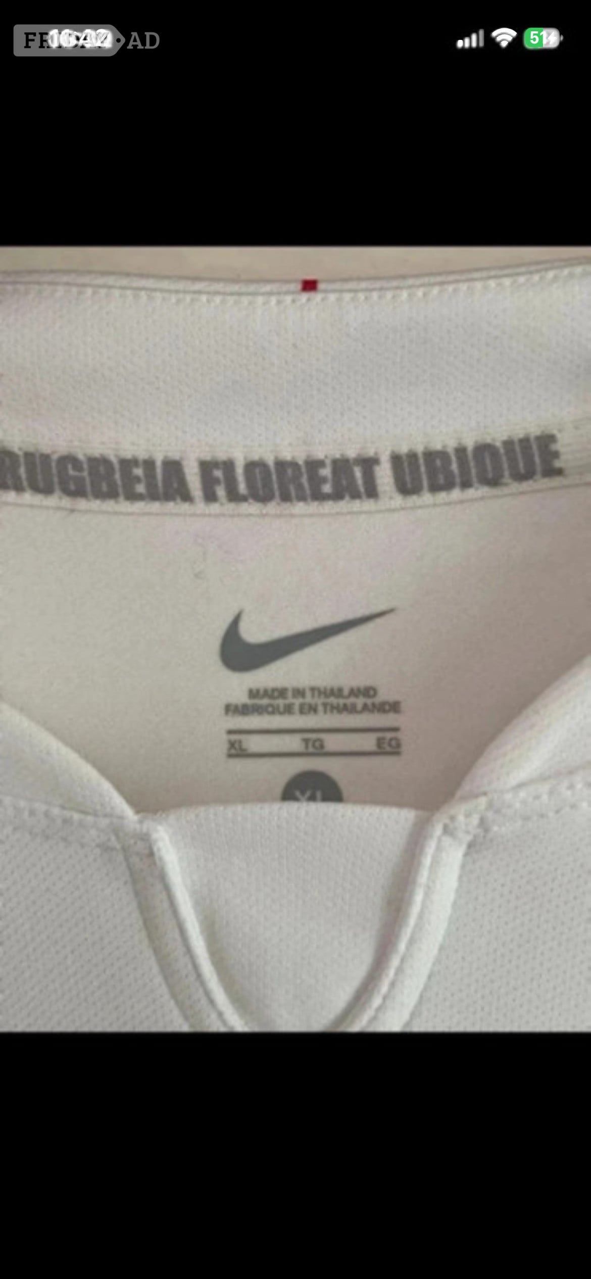 Stourport-On-Severn Nike England Rugby 2011 jersey in white home Shirt in men's XL