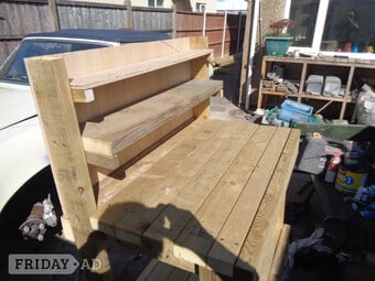 hand made potting table made from 4x2