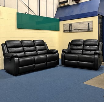 3+2 leather recliner sofa set with cup holders for sale  
