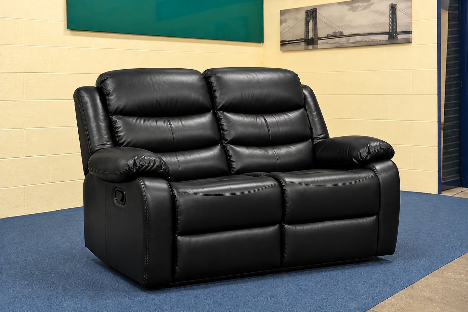 Greenwich 3+2 leather recliner sofa set with cup holders for sale  