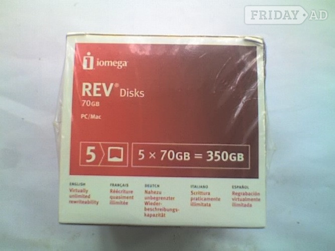 5 x IOMEGA REV 70Gb DISK PC / MAC Formatted (NOS & Sealed)