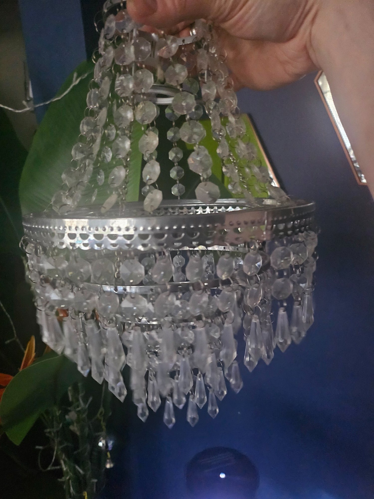 Terry Chrome Frame Clear Acrylic Droplet Chandelier Ceiling Light - Lighting in Hove