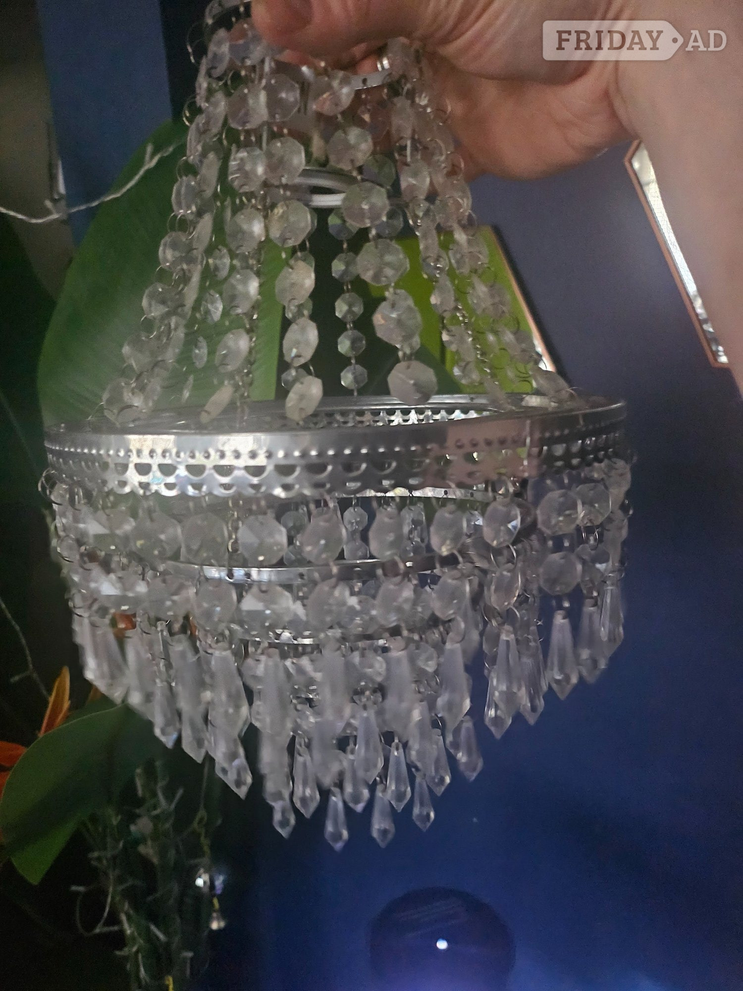Terry Chrome Frame Clear Acrylic Droplet Chandelier Ceiling Light - Lighting in Hove
