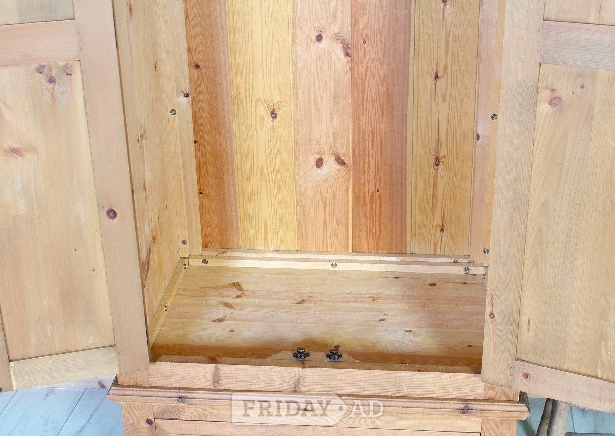 UK Delivery - Cottage Waxed Pine Farmhouse Wardrobe With 1 Drawer - Furniture