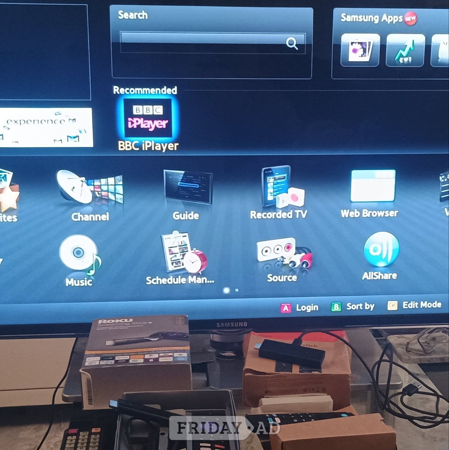 Samsung UE40D6530 40in LED 1080p Smart TV Roku & Amazon TV Stick