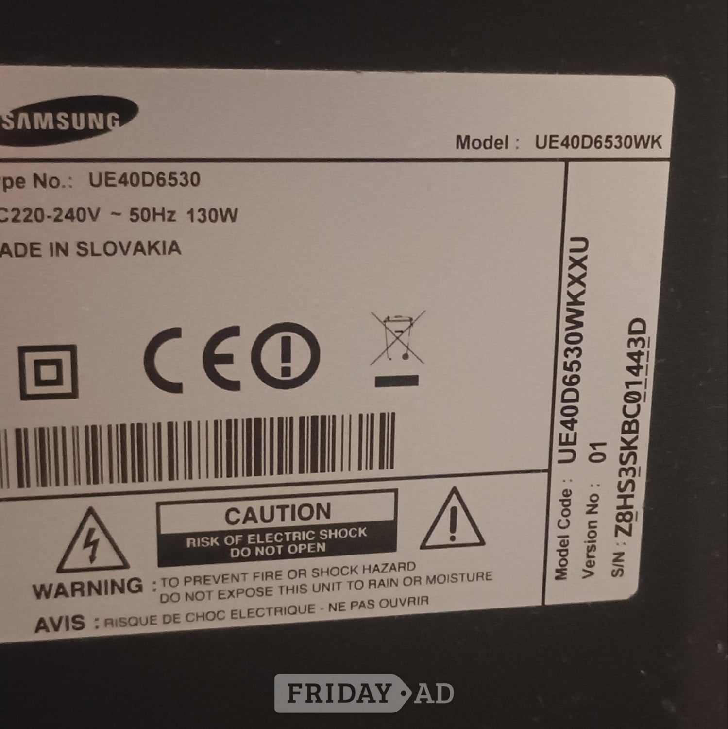 Brighton Samsung UE40D6530 40in LED 1080p Smart TV Roku & Amazon TV Stick
