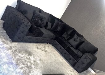 🖤Luxury Black Chesterfield 5x Seater Corner Sofa [brand New]📢