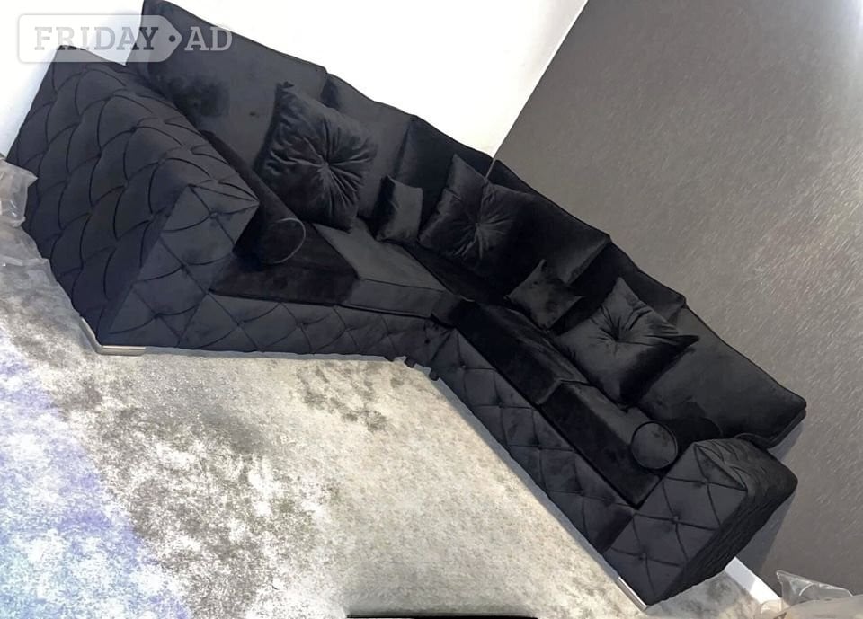 🖤Luxury Black Chesterfield 5x Seater Corner Sofa [brand New]📢 in Chichester
