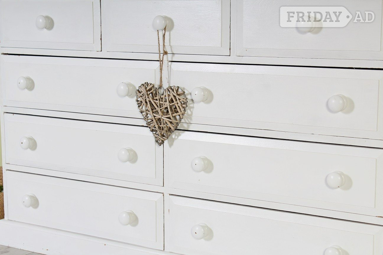 Hailsham Delivery Options Huge 9 Drawer Shabby Chic Pine Chest Of Drawers