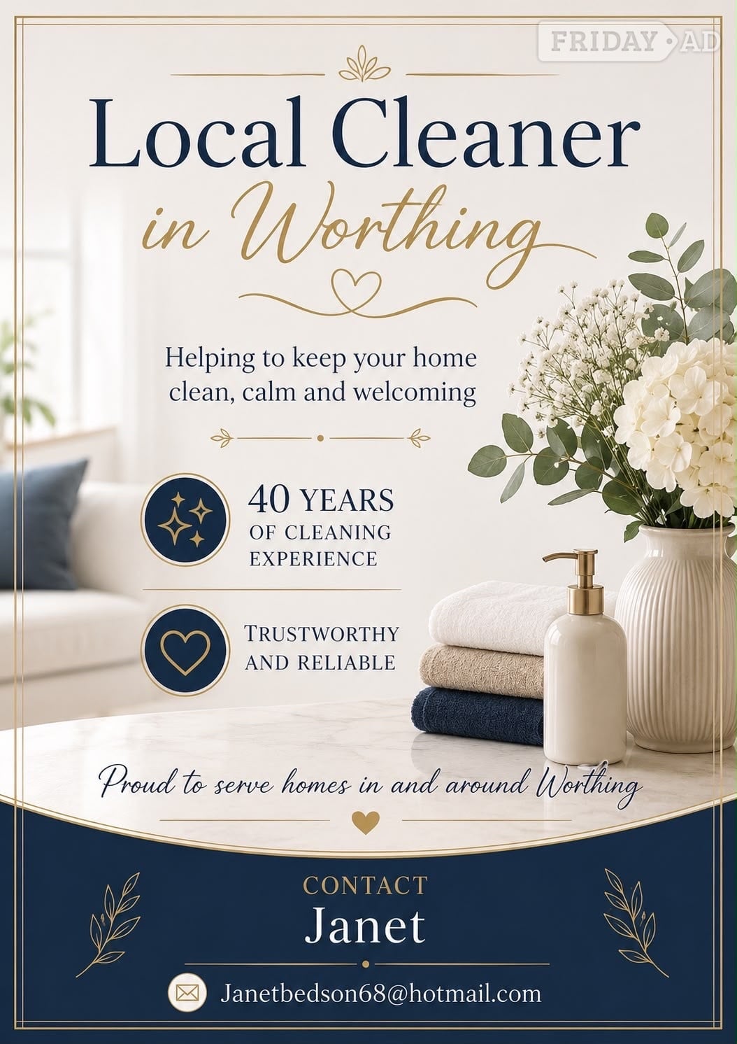 House keeping and cleaning  in Worthing
