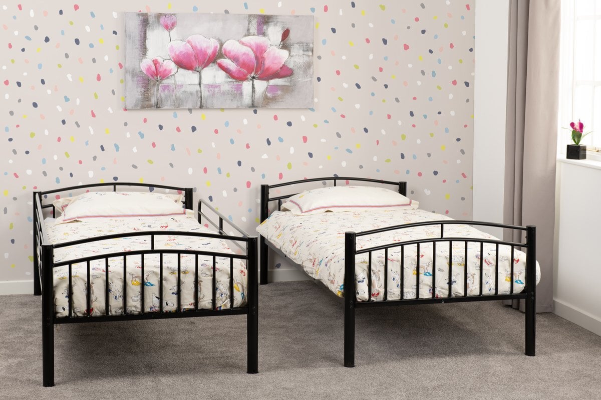 VENTURA BLACK BUNKS WITH BUDGET MATTRESSES - Furniture in Rotherham