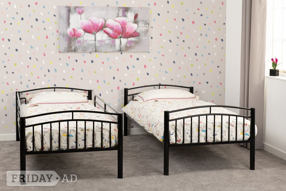 VENTURA BLACK BUNKS WITH BUDGET MATTRESSES - Furniture in Rotherham