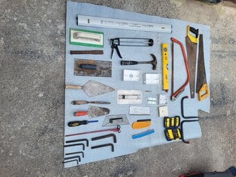 Large Bundle of Hand Tools and Building Equipment – Good Conditio