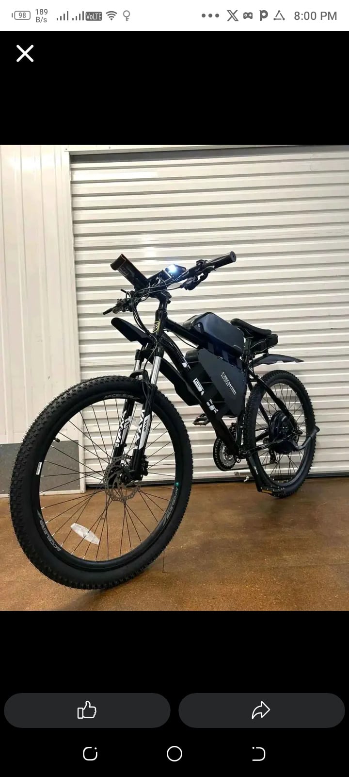 black electric mountain bike (e-bike)