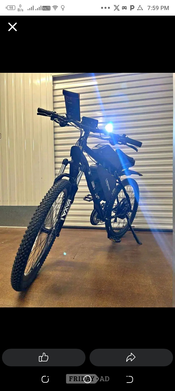 London black electric mountain bike (e-bike)