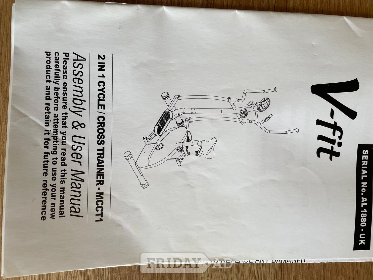 V Fit 2 in 1 exercise cycle / cross trainer in Shoreham-By-Sea