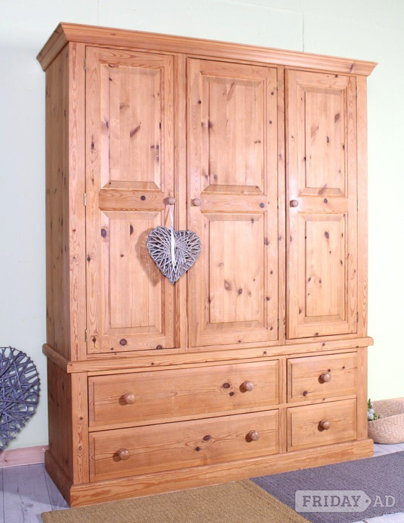 Delivery Options - Top Quality Pine Farmhouse Triple Wardrobe in Hailsham