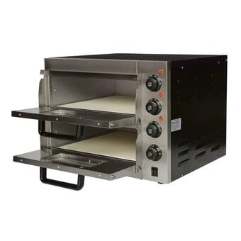 BEST SELLER! Commercial 2-Deck Electric Pizza Stone Base Oven 16"