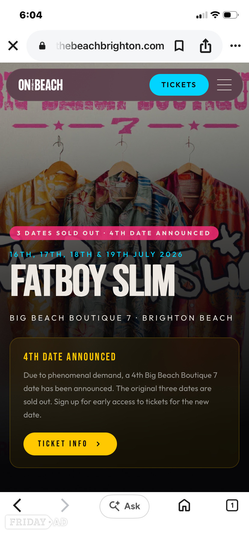 Fat boy slim  in Brighton
