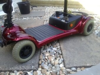 Red mobility scooter 