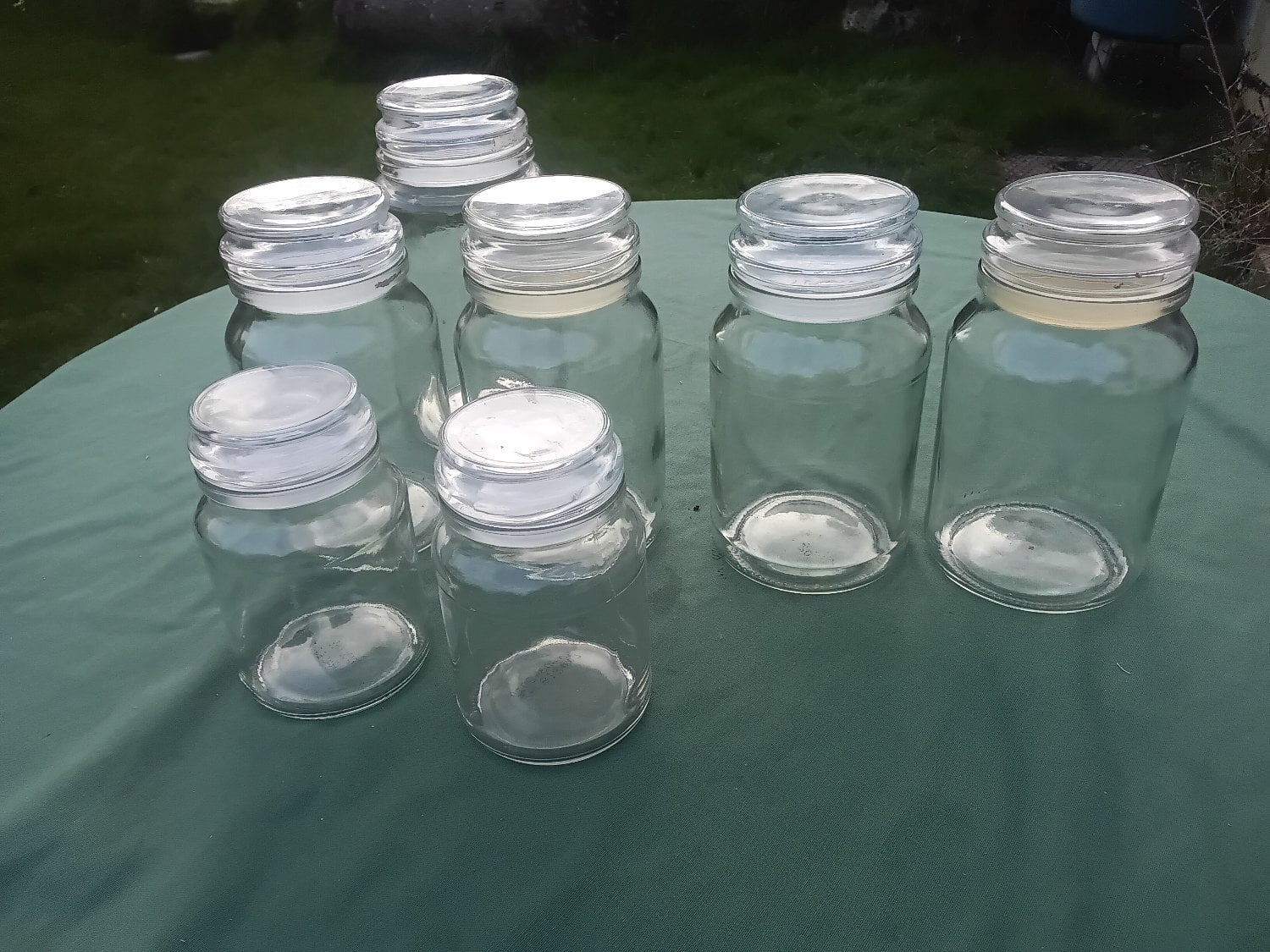 Douwe Egberts Storage jars x7, Assorted sizes, Airtight lids. in Mayfield