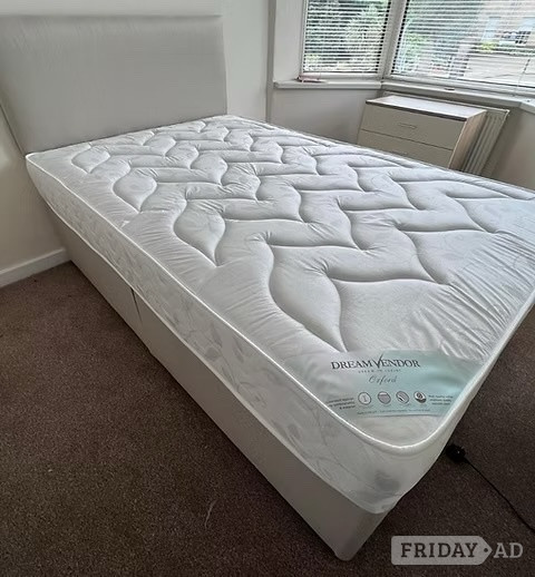 King size Oxford mattress with divan base and headboard 