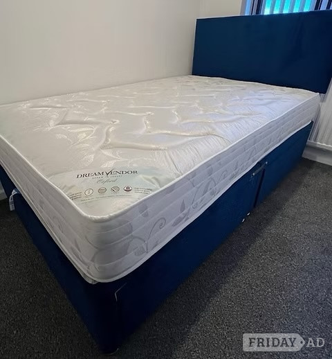 Rotherham King size Oxford mattress with divan base and headboard 