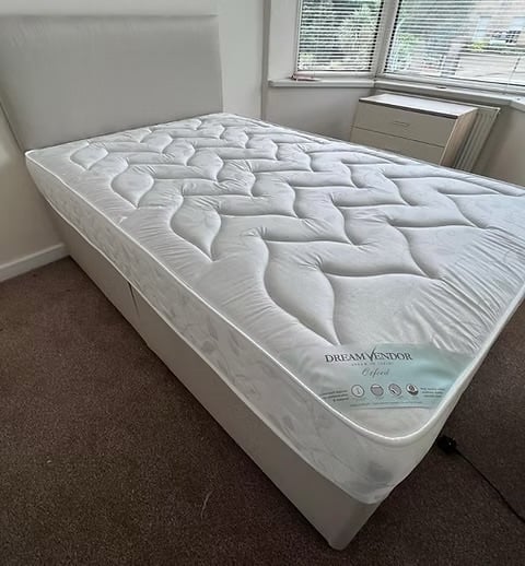 King size Oxford mattress with divan base and headboard 