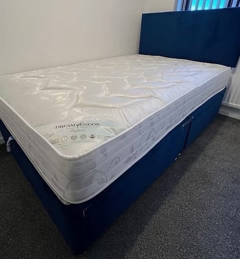 Rotherham King size Oxford mattress with divan base and headboard 