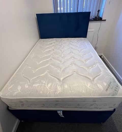 King size Oxford mattress with divan base and headboard  - Furniture in Rotherham