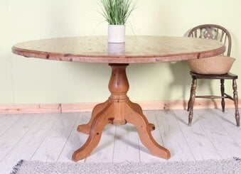 Delivery Options - Large Rustic Old Farmhouse Round Pine Table