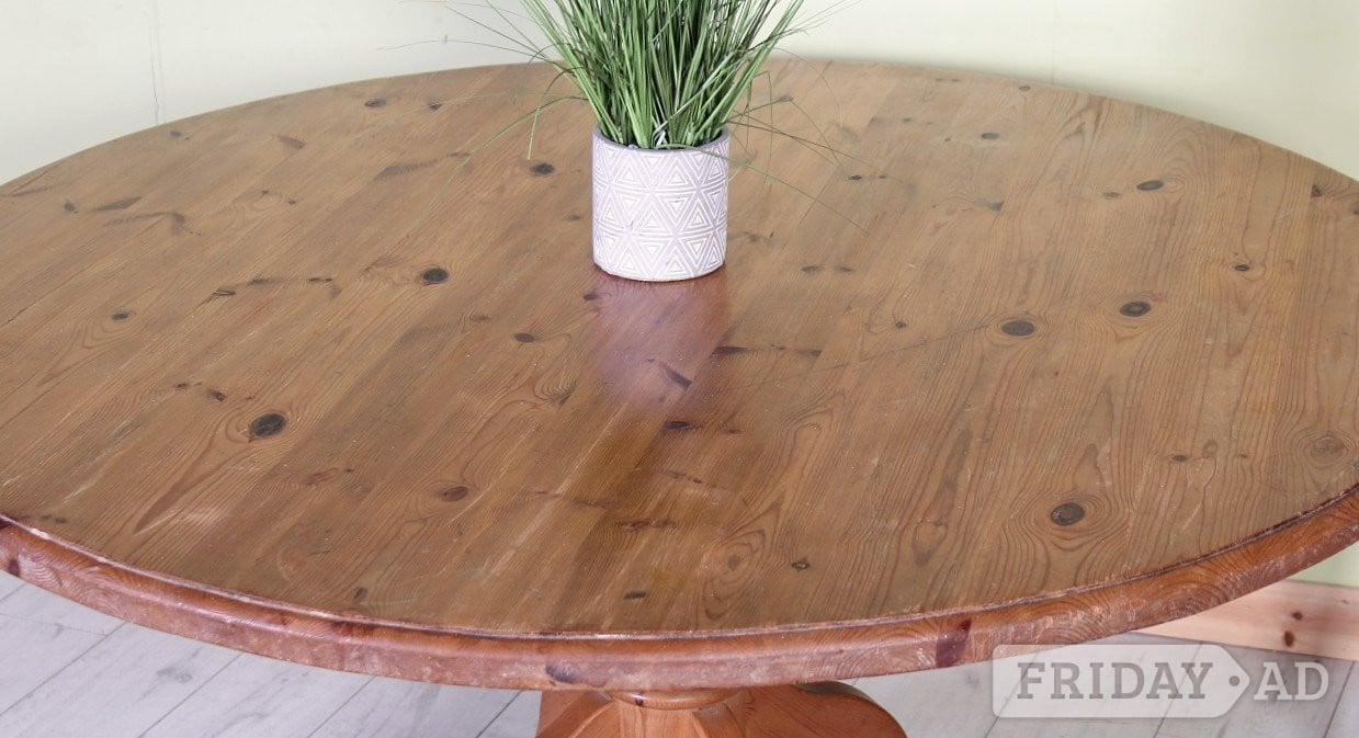 Delivery Options - Large Rustic Old Farmhouse Round Pine Table - Furniture in Hailsham