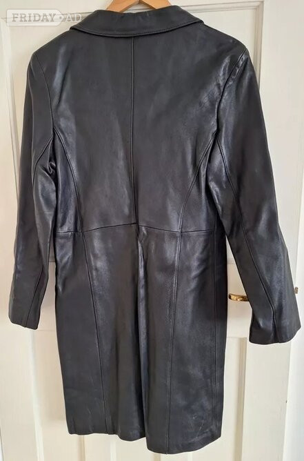 Vintage 90s Real Leather women Black Medium coat - new with tags