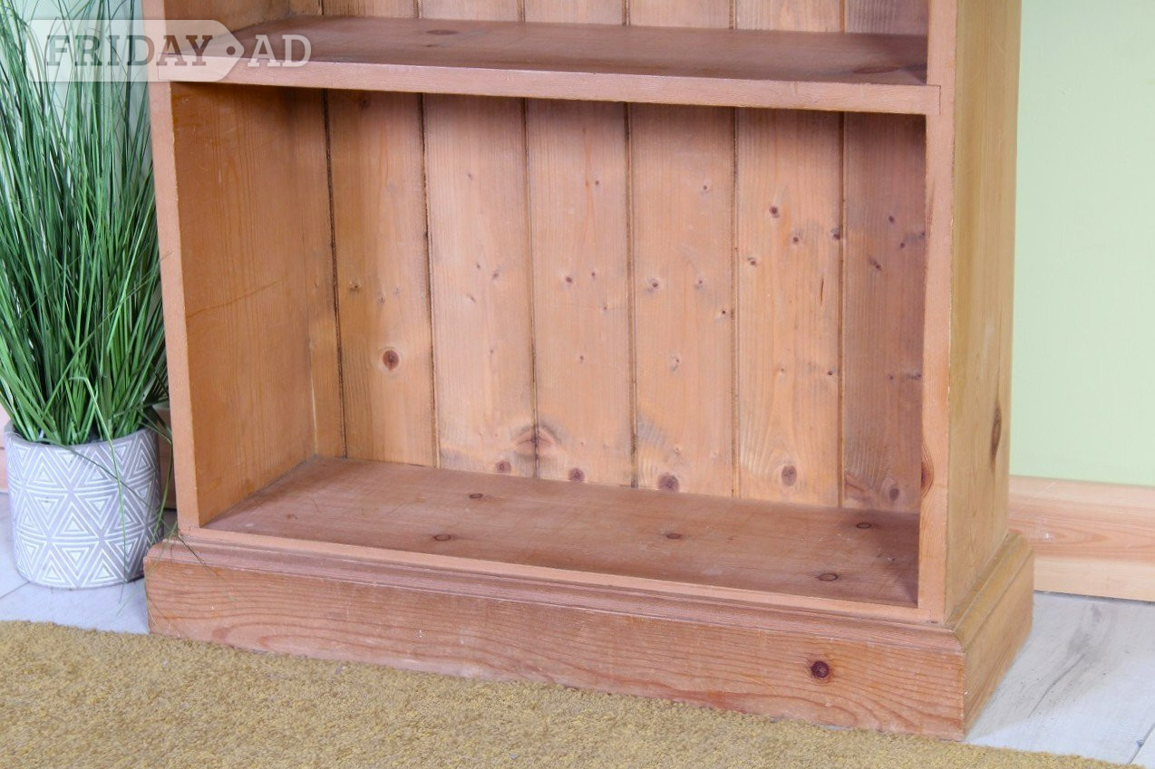 UK Delivery - Tall Country Pine Bookcase 4 Strong Shelves Waxed