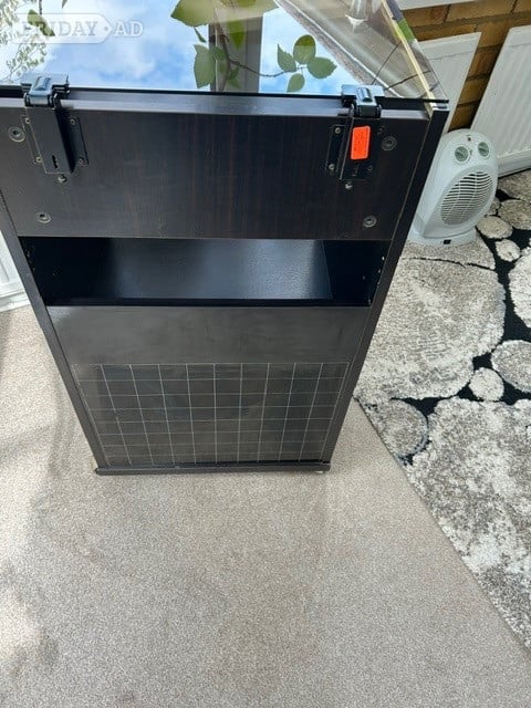 Used (1980's)Hi Fi Cabinet Wood & Glass in St. Albans