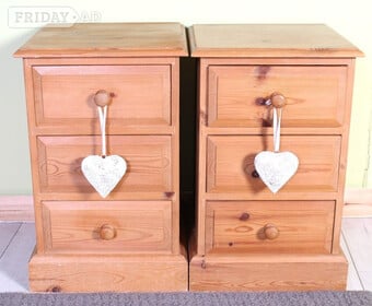 UK Delivery - 2 Pine Bedside Tables 